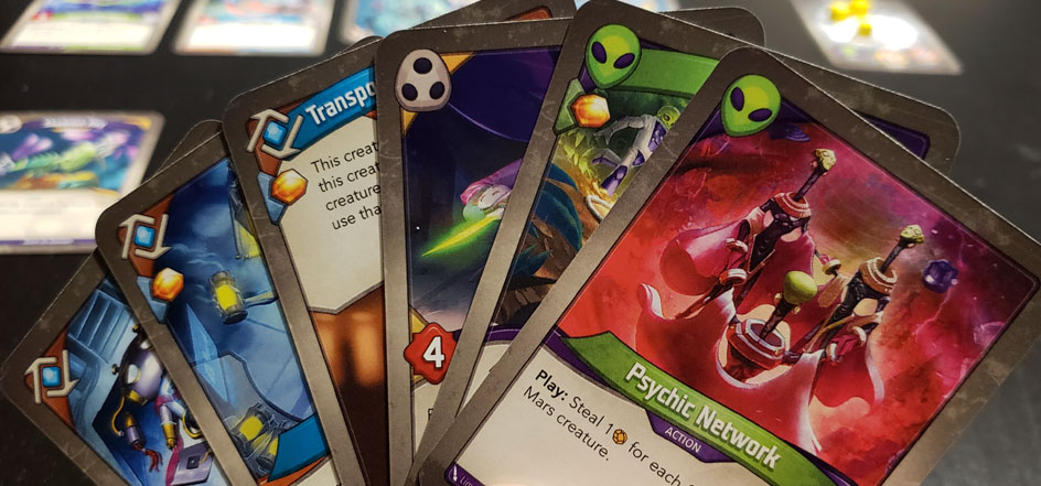 Hand of KeyForge cards