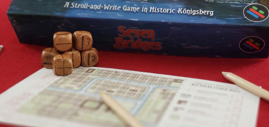 Seven Bridges wooden dice