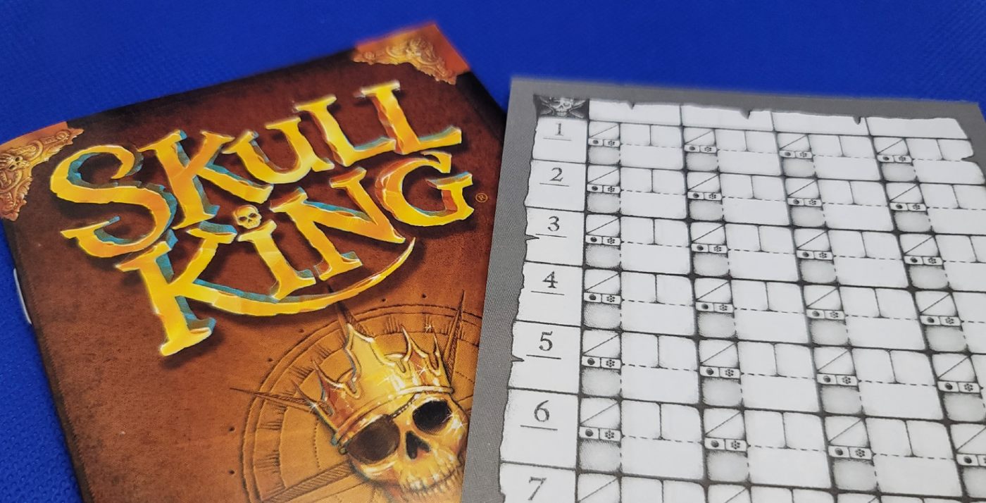 Skull King rulebook and score sheet.