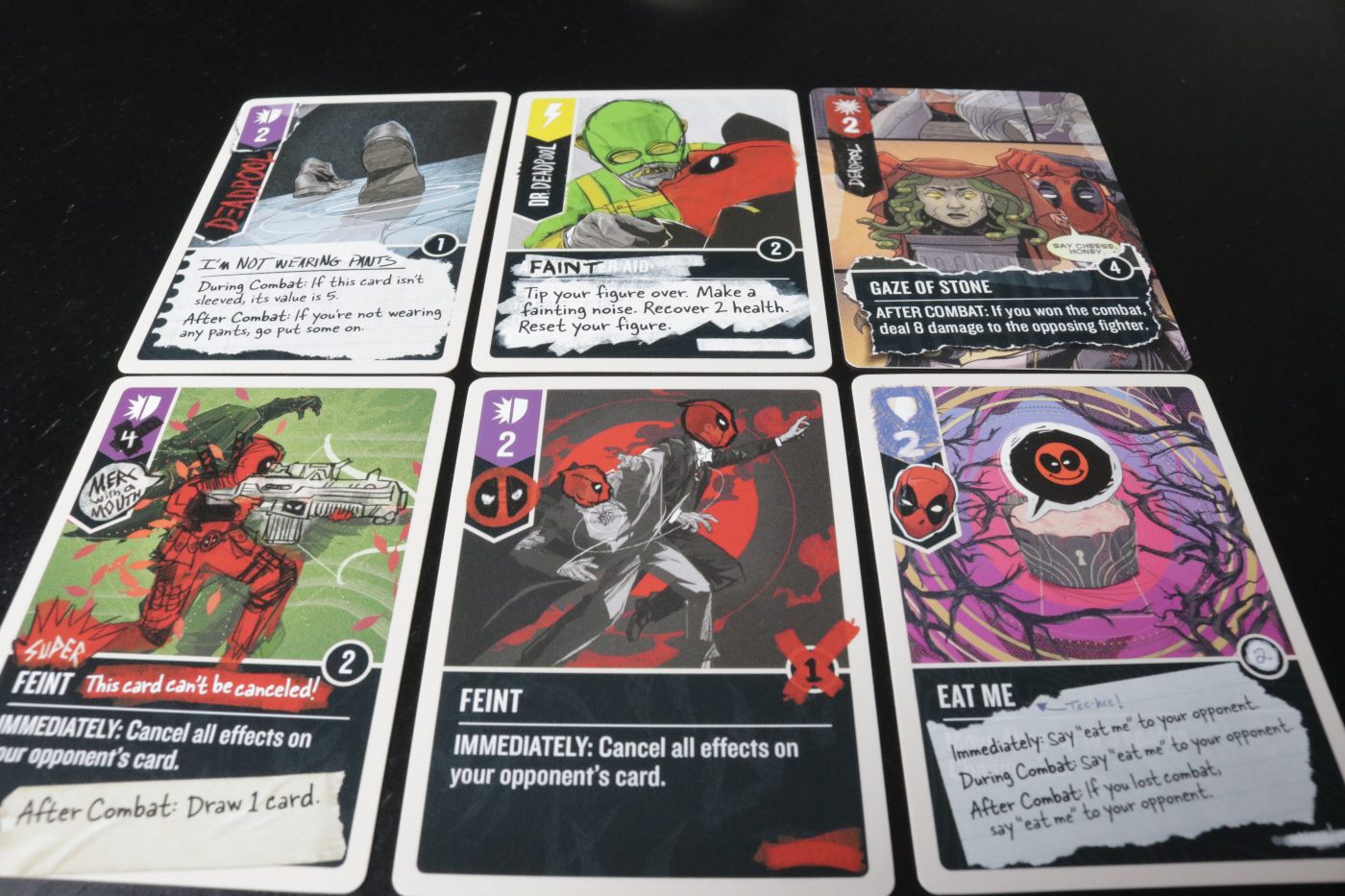Unmatched: Deadpool cards