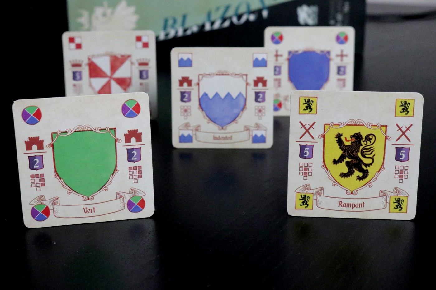Blazon device and tincture cards