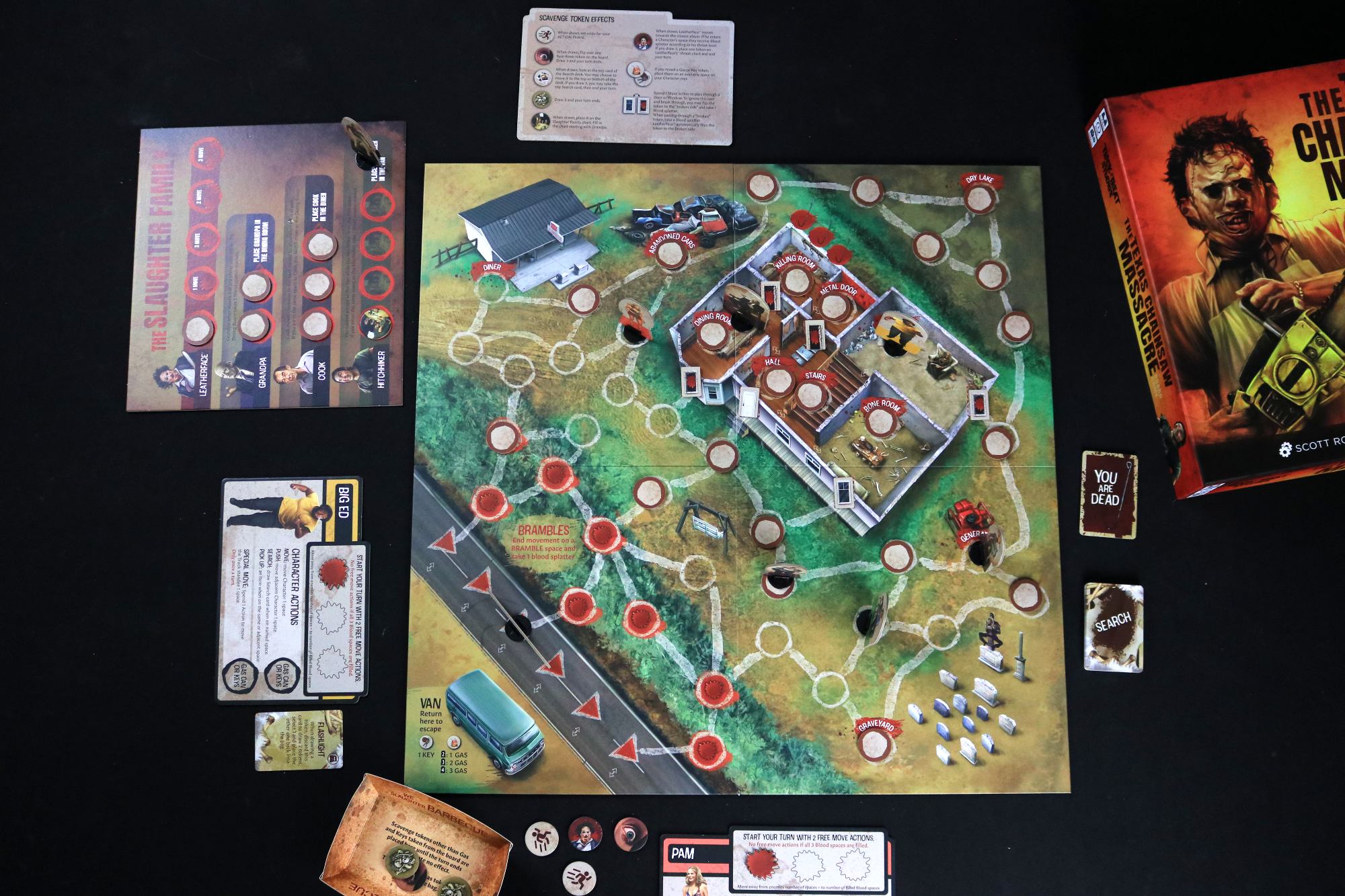 The Texas Chainsaw Massacre Board Game - board overview